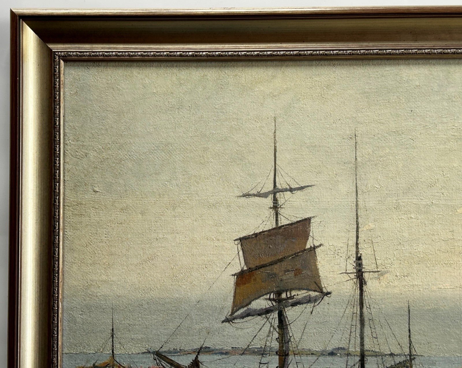 Jens Sinding Christensen- Brixham Harbour Devon- Vintage Seascape Oil Painting