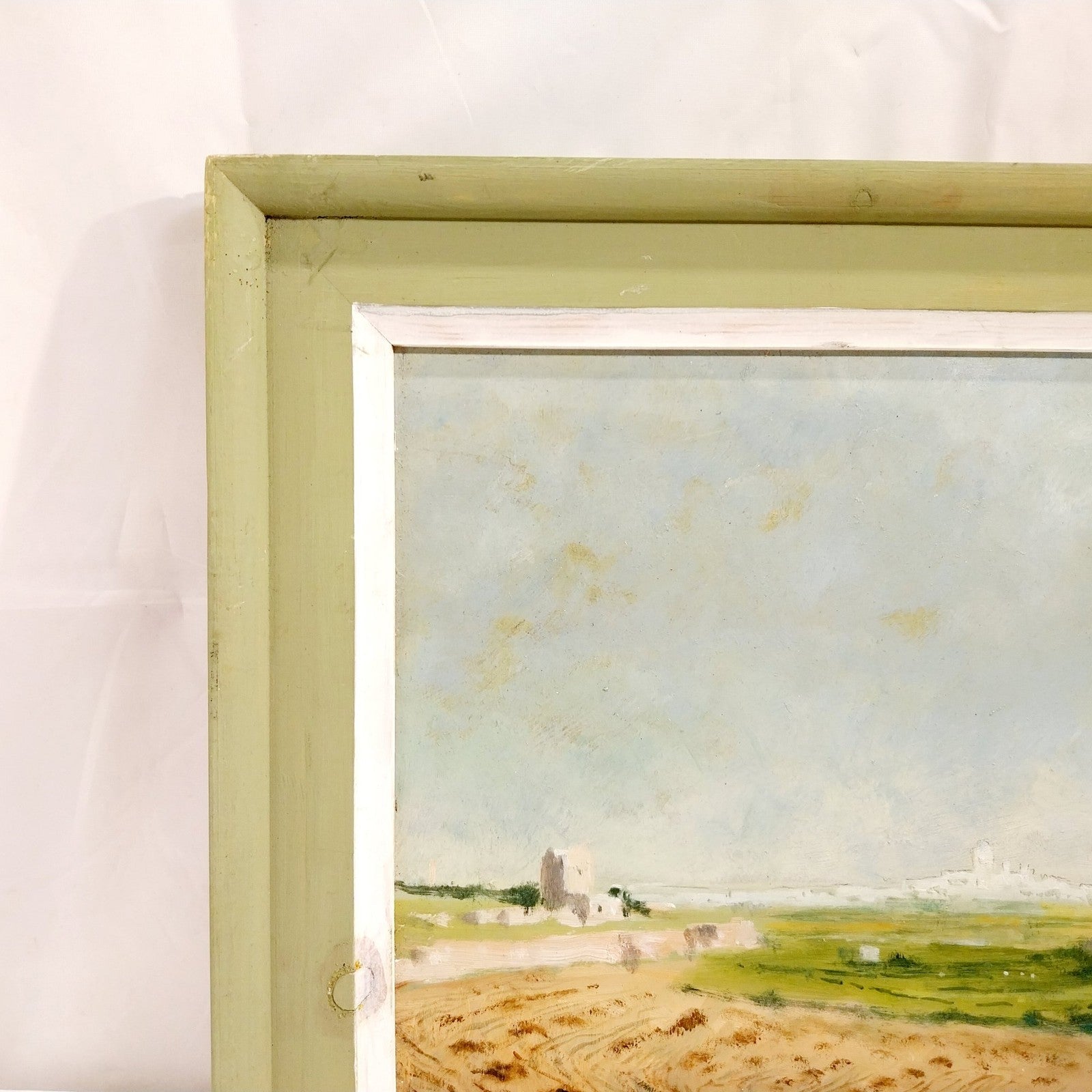 Evocative Maltese Landscape: Original Oil Painting on Canvas – Farmland Scene near Siggiewi (Mid-Century)