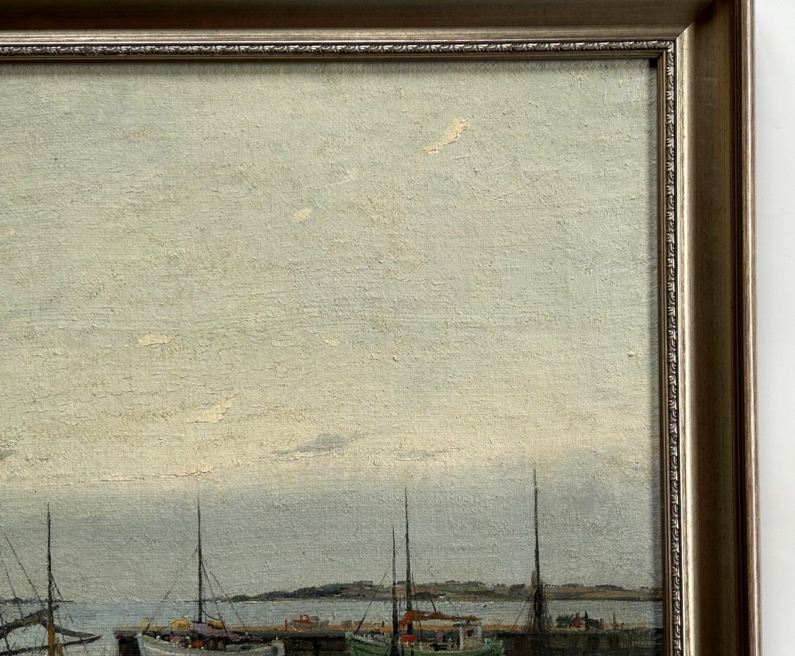Jens Sinding Christensen- Brixham Harbour Devon- Vintage Seascape Oil Painting